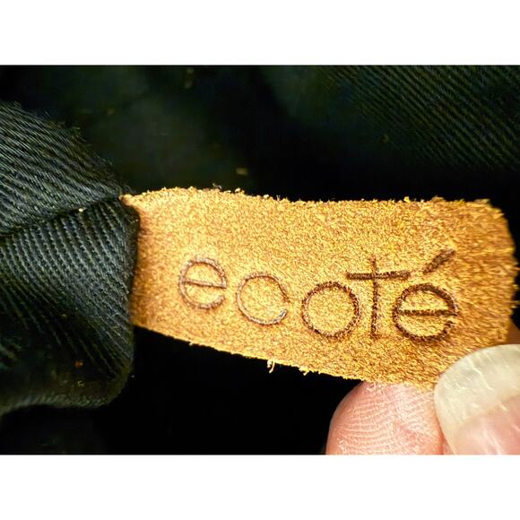 VTG ECOTE Caramel Brown Suede Leather Fringe Pouch Crossbody Bag Chain VGUC - Picture 2 of 7